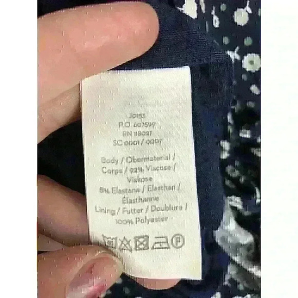 Boden Womens Size 8R Blue Floral 3/4 Sleeve Knee Length Dress Ruffled - Picture 6 of 8